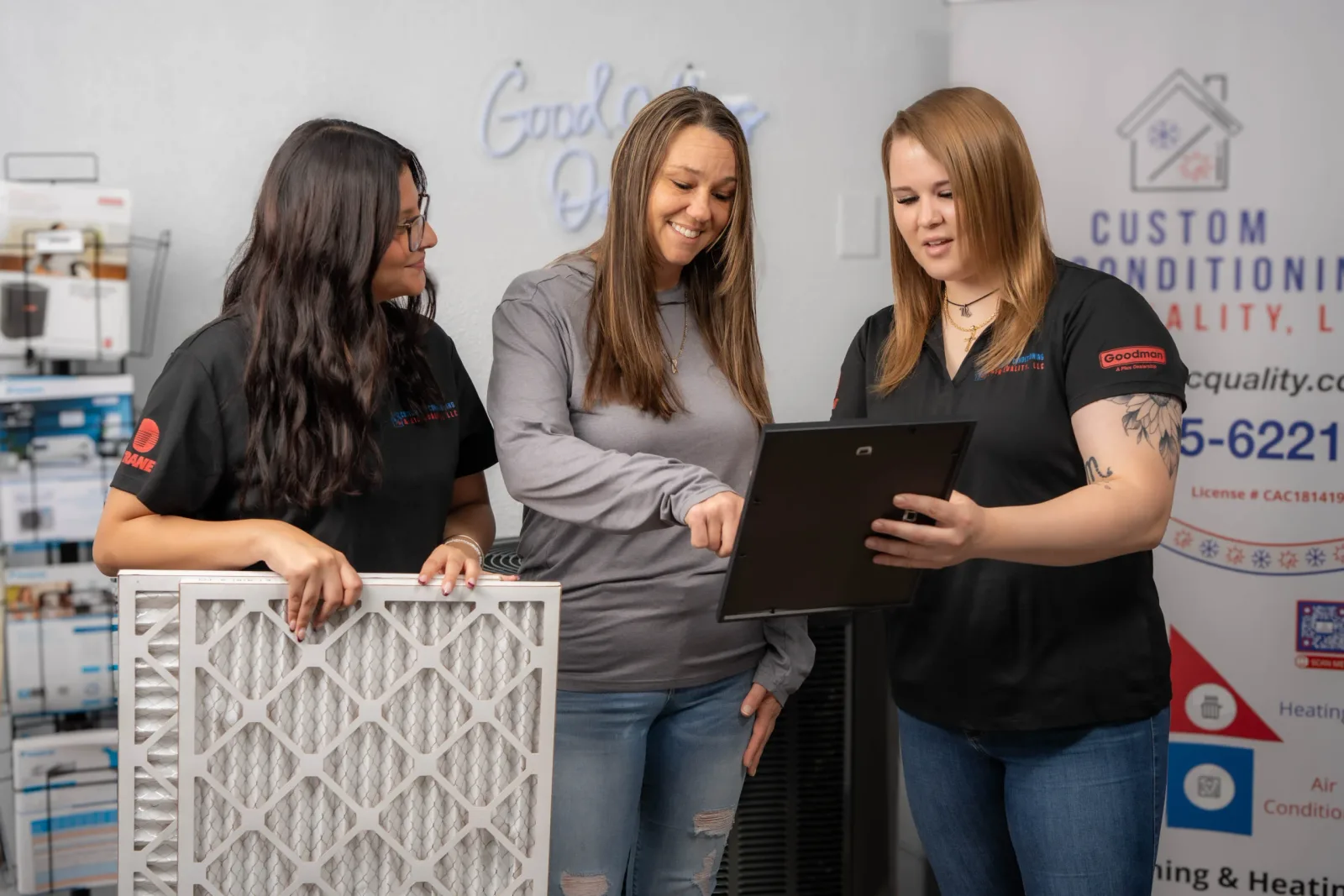 Custom Air Conditioning & Air Quality team at work