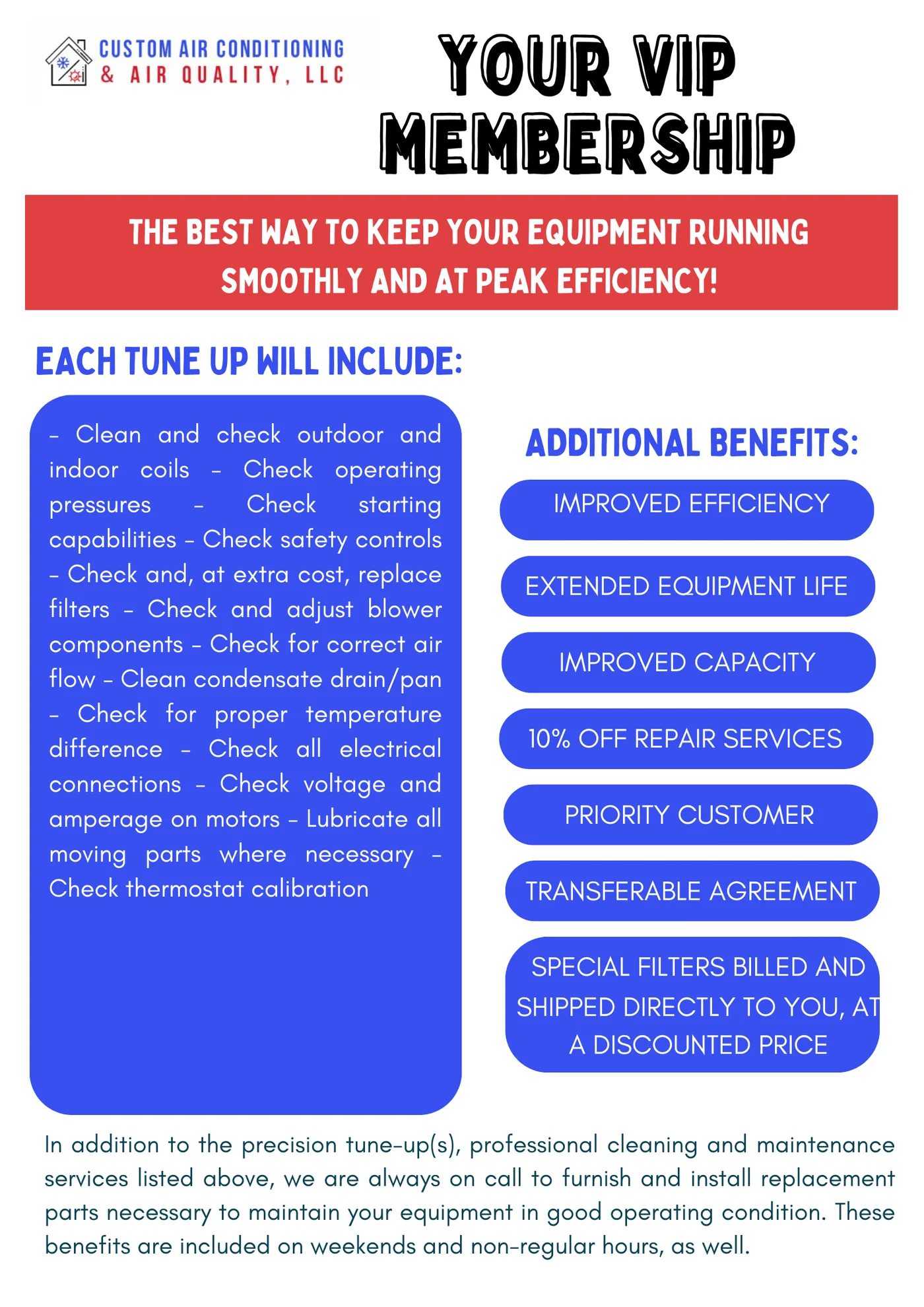 Your VIP Membership By Custom AC Quality